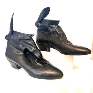 Baldinni Gimmy-Italy Black Leather Women's Tie Back Of Heel-Sz. 40 (9-9 1/2)